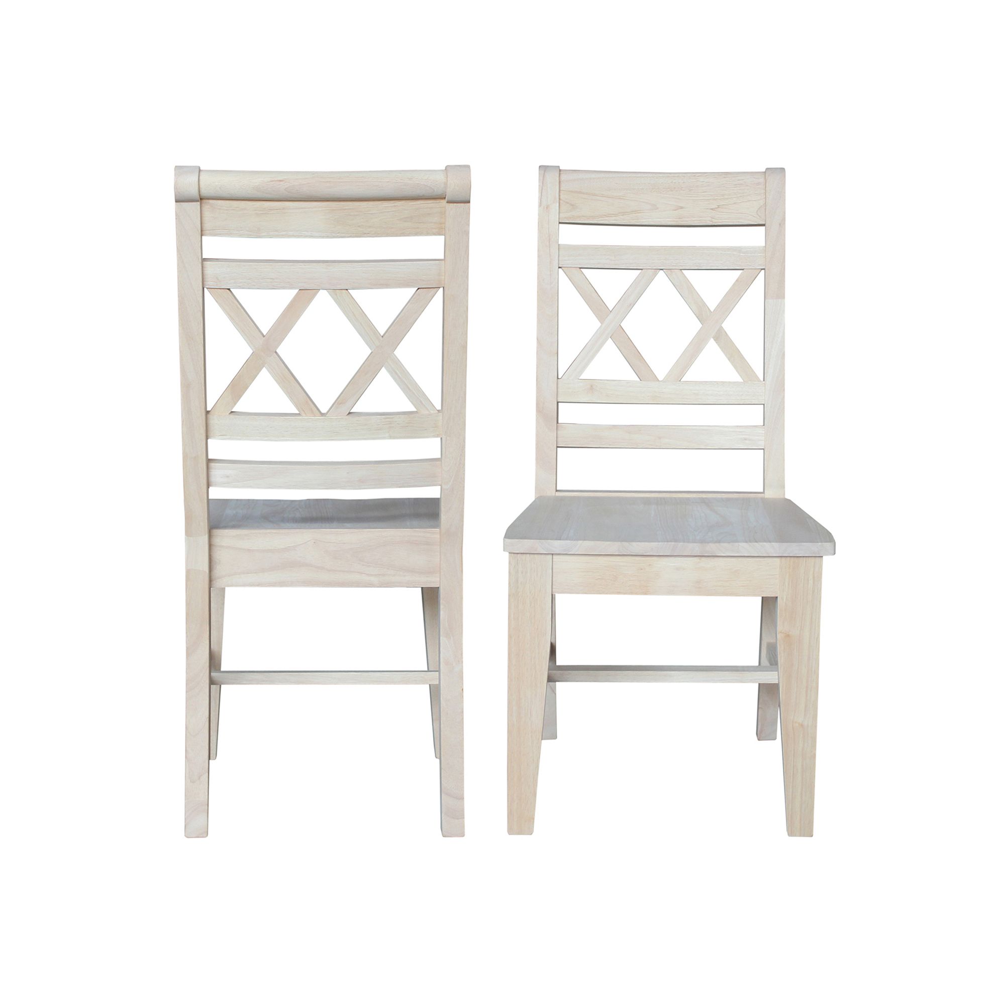 International Concepts 2-piece Canyon Double X-Back Chair Set, Whitewash