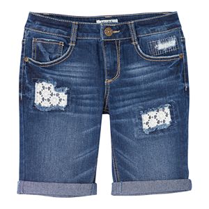 Girls 7-16 & Plus Size Mudd® Crochet Denim Bermuda Shorts