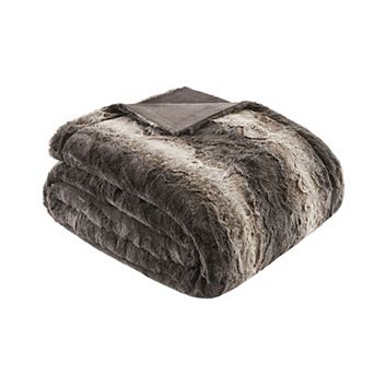 Madison Park Marselle Oversized Faux Fur Throw Blanket