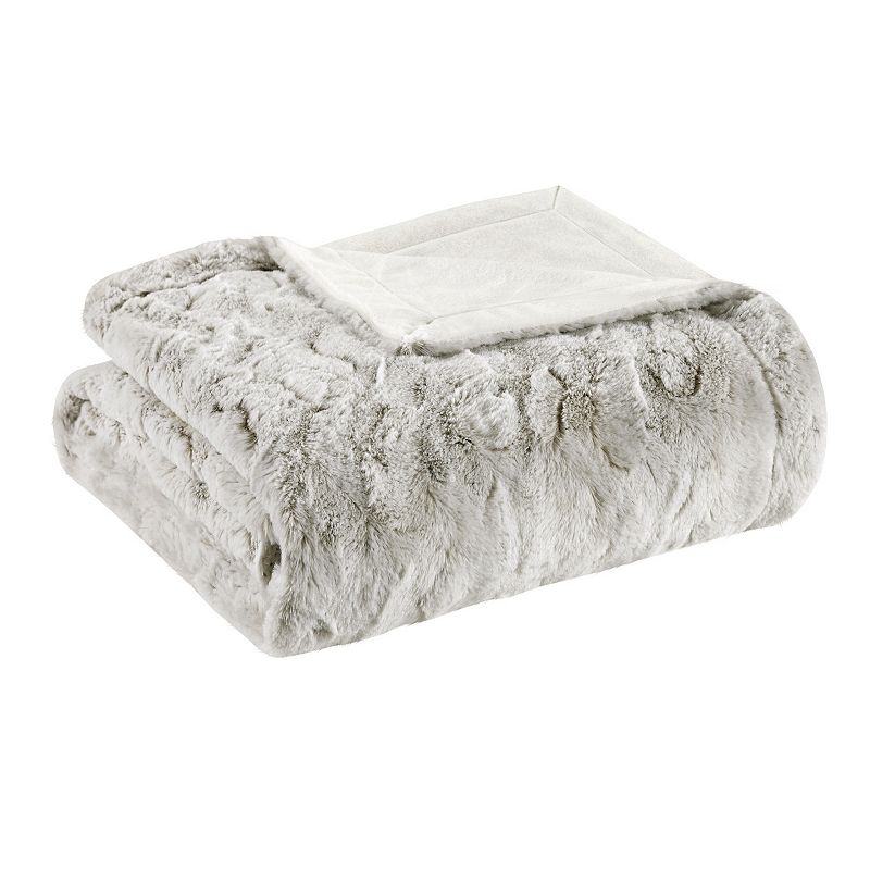 Madison Park Marselle Oversized Faux Fur Throw Blanket, Multicolor