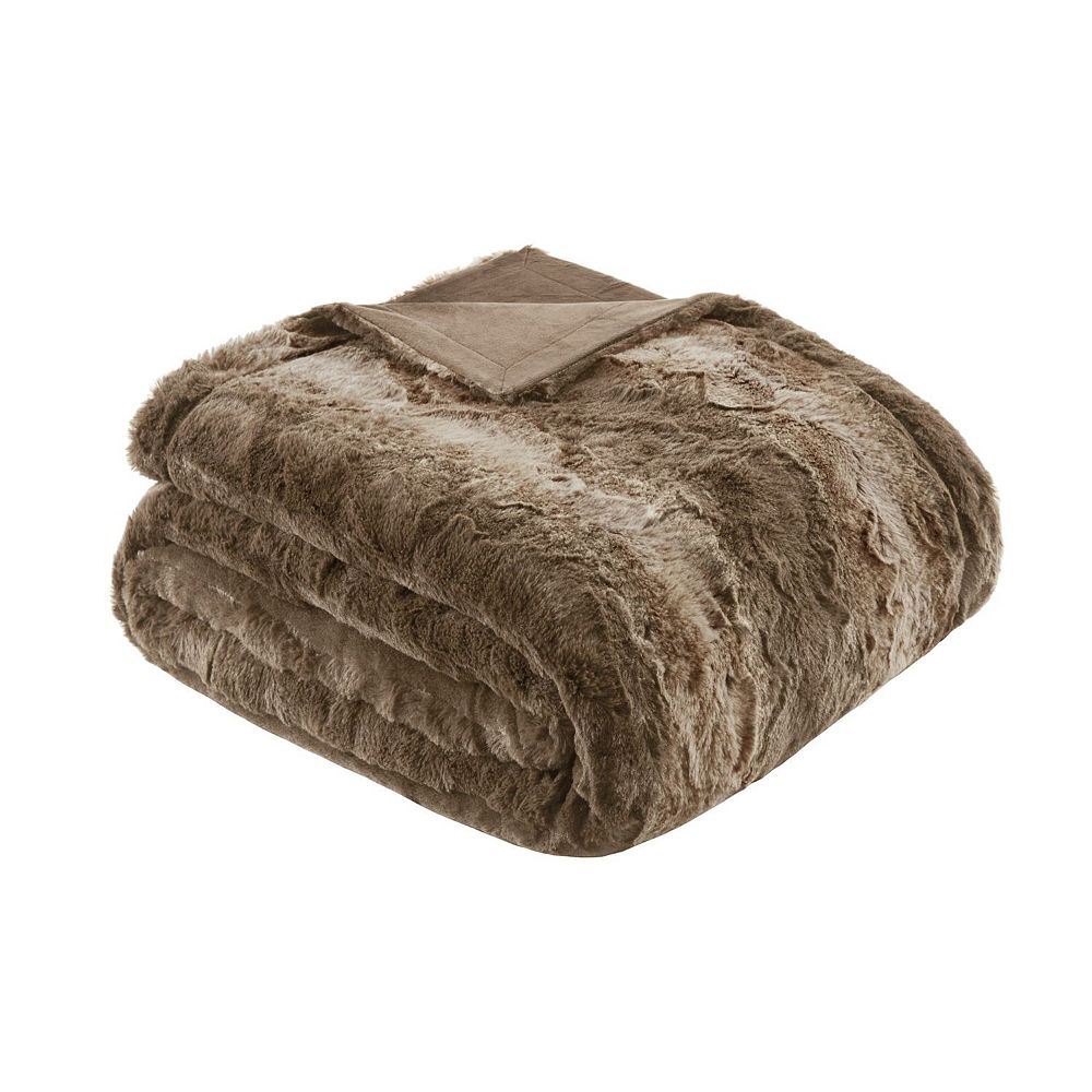 Madison Park Marselle Oversized Faux Fur Throw Blanket