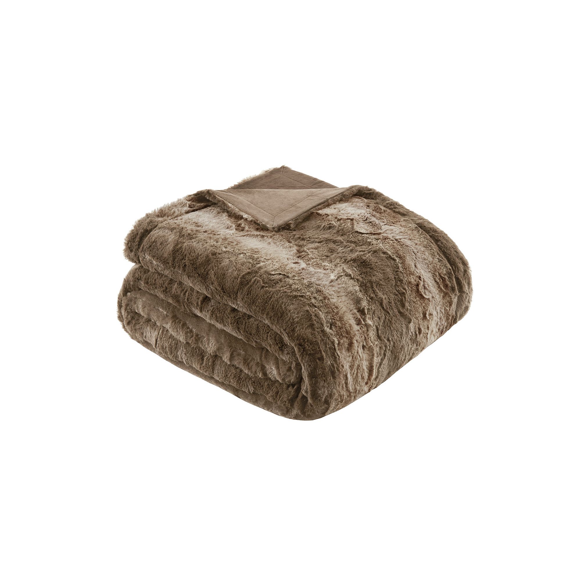 Madison Park Marselle Oversized Faux Fur Throw Blanket