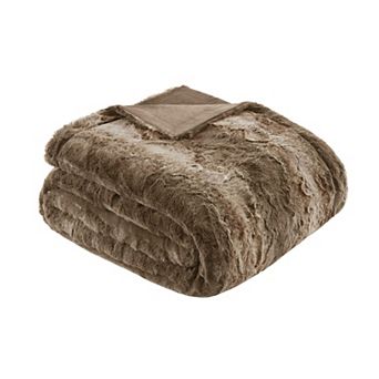 Madison Park Marselle Oversized Faux Fur Throw Blanket