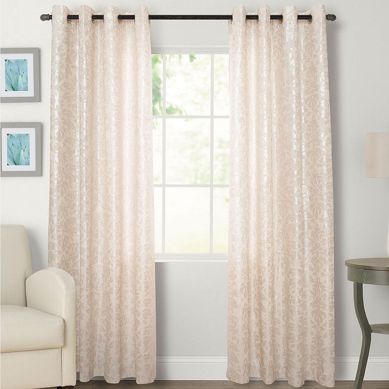 Sonoma Goods For Life 1-Panel Naturals Kingsbury Window Curtain, Silver, 50
