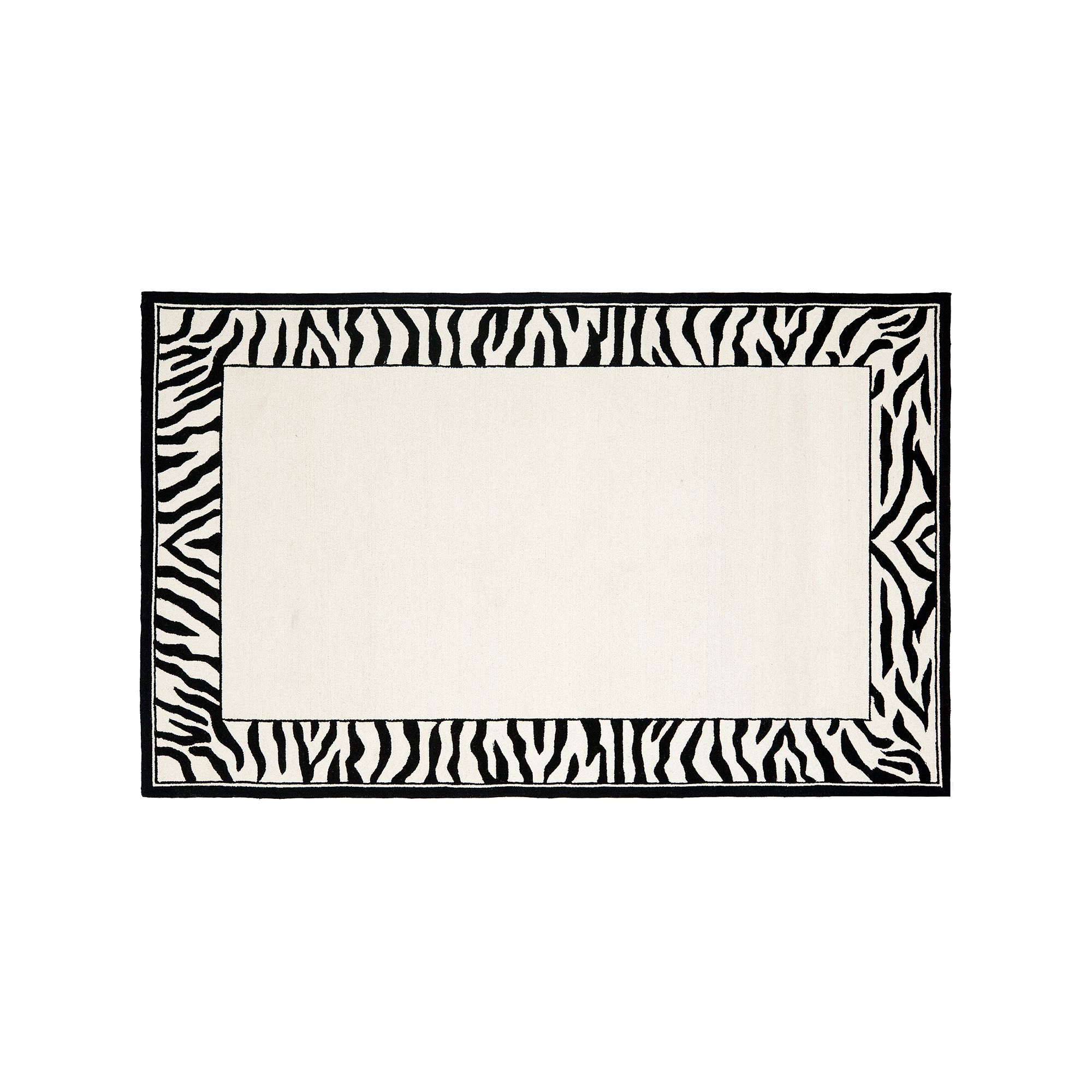 Safavieh Chelsea Zebra Hand Hooked Wool Rug, White Black