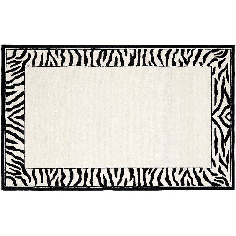 Safavieh Chelsea Zebra Hand Hooked Wool Rug, Multicolor, 3.5X5.5 Ft