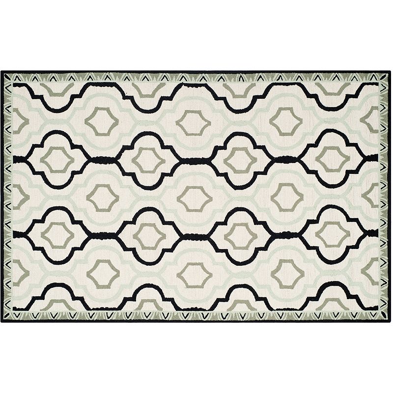 Safavieh Chelsea Quatrefoil Hand Hooked Wool Rug, Multicolor, 5X8 Ft