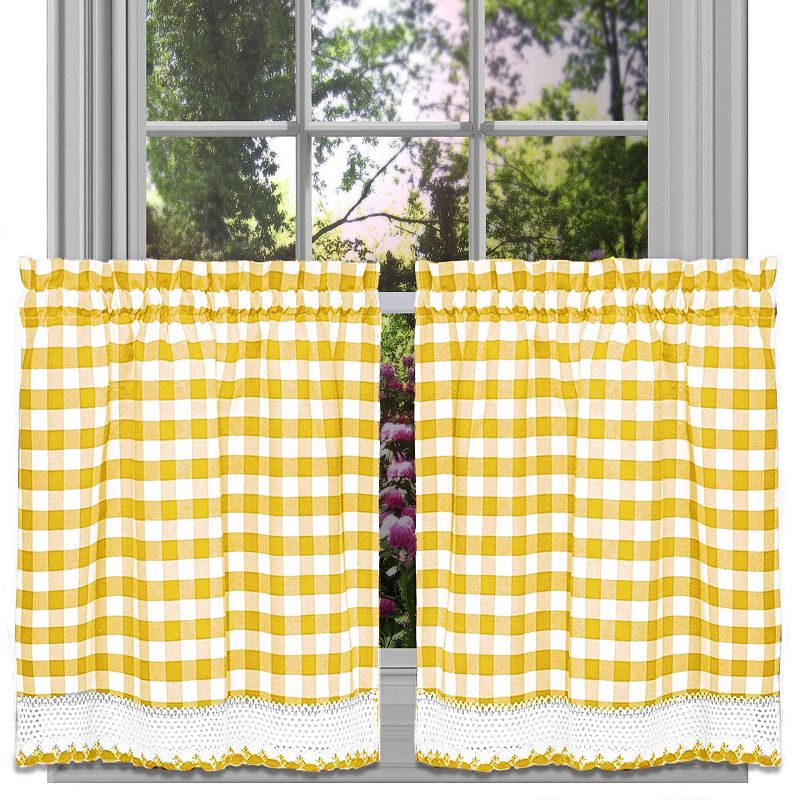 Buffalo Check Tier Kitchen Window Curtain Set, Multicolor, 29X36