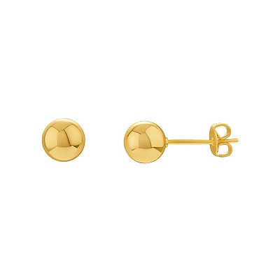 14k Gold Plated Ball Stud Earrings