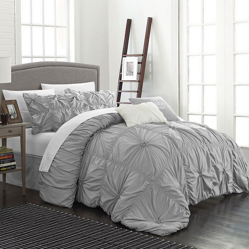 74035877 Halpert Floral 10-pc. Comforter Set, Silver, Queen sku 74035877