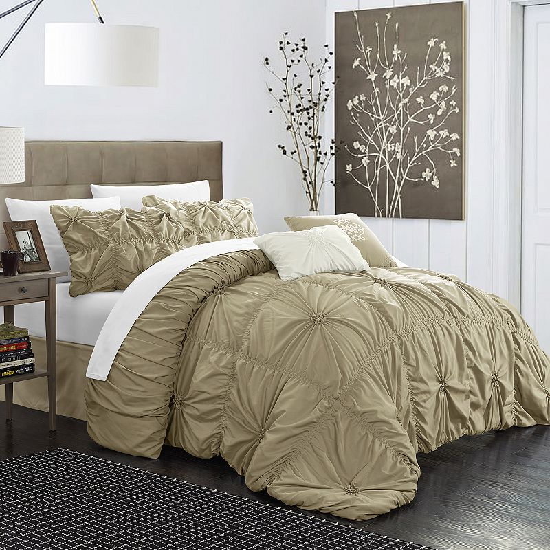 33787339 Halpert Floral 10-pc. Comforter Set, Beig/Green, K sku 33787339