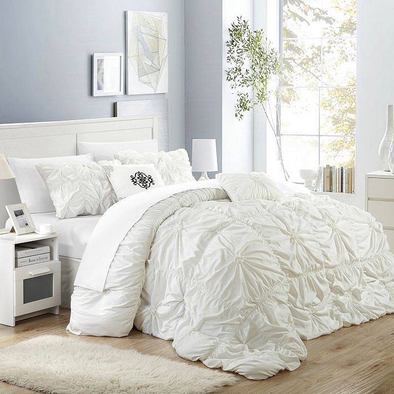 46466479 Halpert Floral 10-pc. Comforter Set, White, Queen sku 46466479