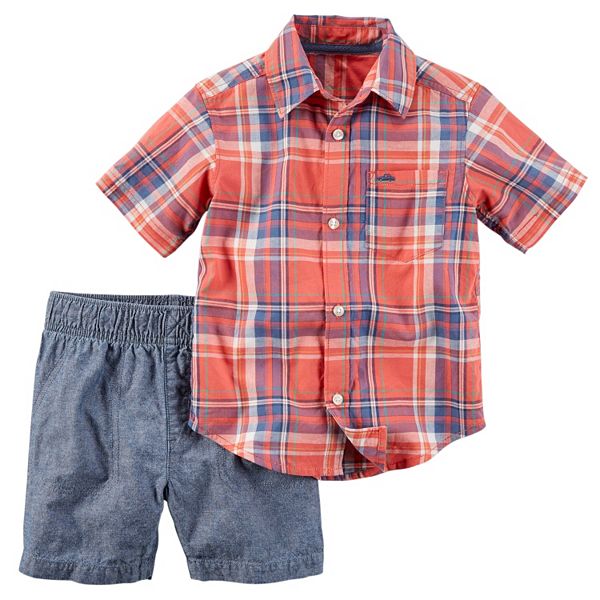 Baby Boy Carter's Plaid Button-Down Shirt & Shorts Set