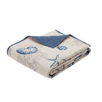Madison Park Nantucket Oversized Coastal Printed Microfiber Quilted Throw Blanket