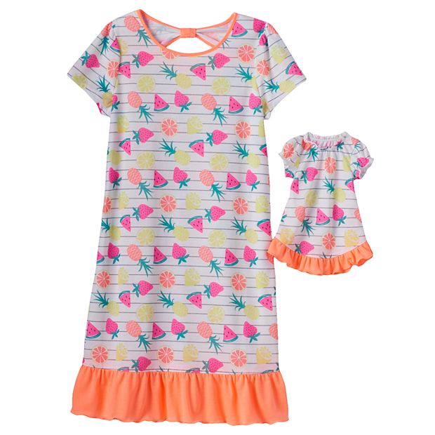 SO Girls 4 16 Dolly Bow Back Print Dorm Nightgown Set