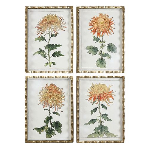 Spider Mums Framed Wall Art 4-piece Set