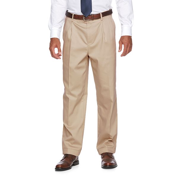 Men's Croft & Barrow® No-Iron Relaxed-Fit Pleated Khaki Pants