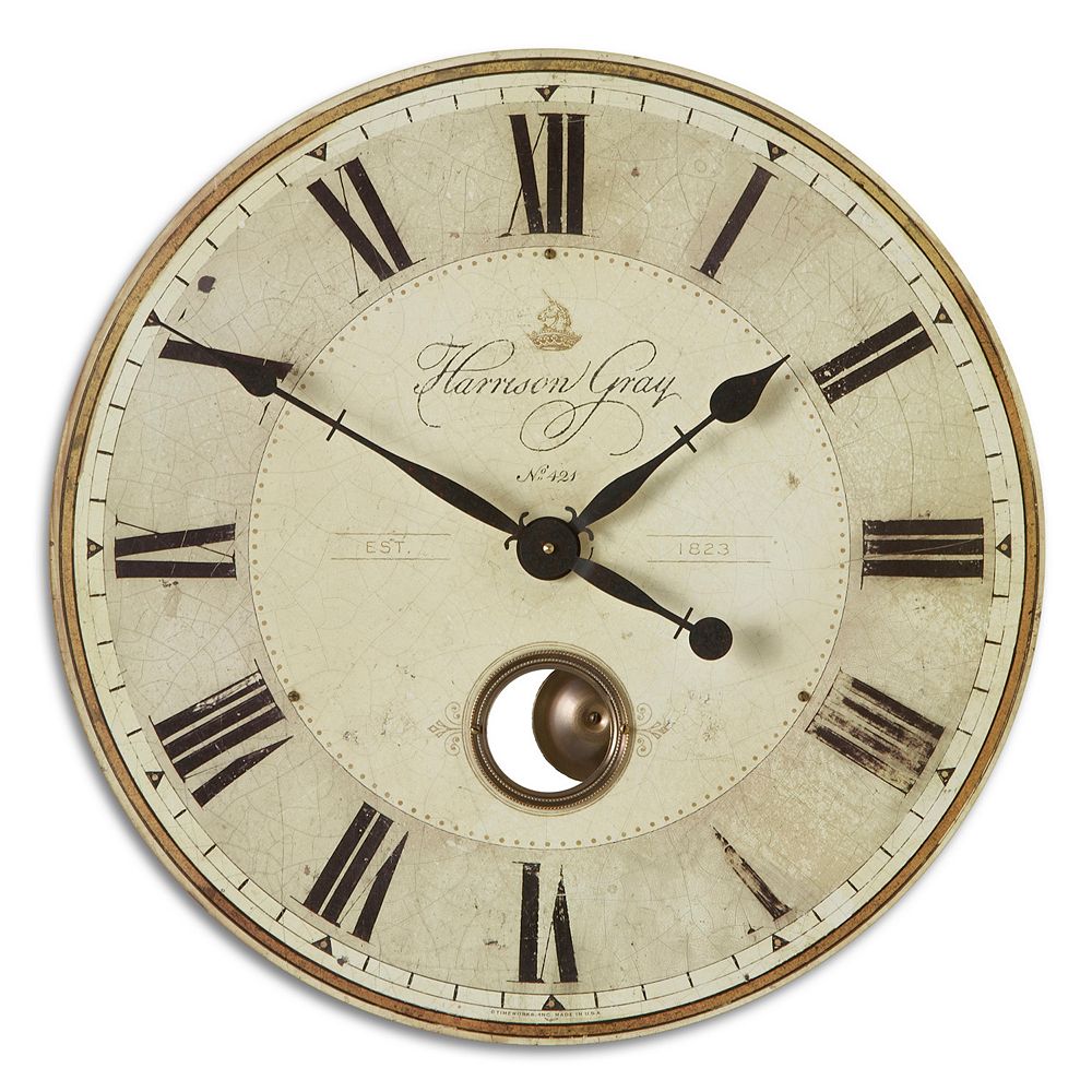 Uttermost Harrison Gray Wall Small Clock