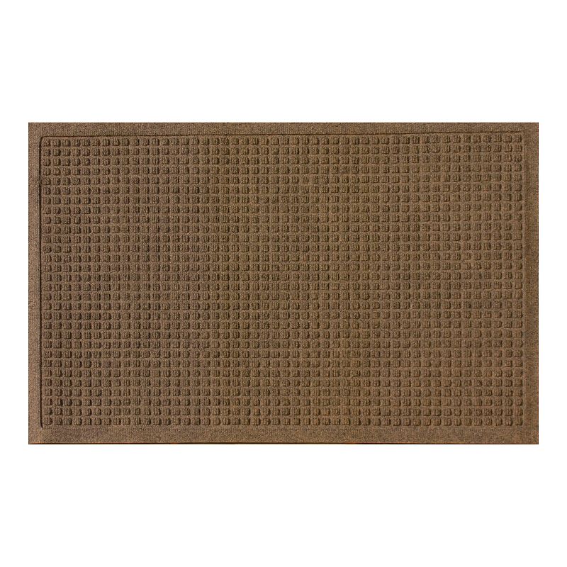 Waterhog Squares Indoor Outdoor Mat, Brown, 18X28