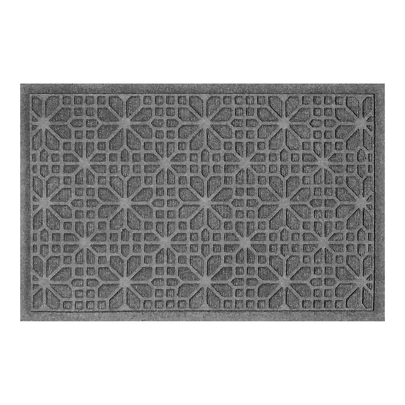 WaterGuard Stained Glass Indoor Outdoor Mat, Grey, 3X7 Ft
