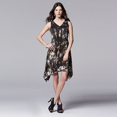 Women's Simply Vera Vera Wang Handkerchief Hem Fit & Flare Dress