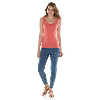 Juniors' SO® Perfectly Soft Double Scoop Tank Top
