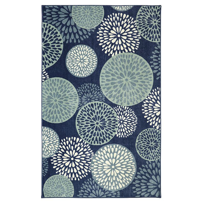 Mohawk Home Foliage Friends Floral Rug, Blue, 5X8 Ft