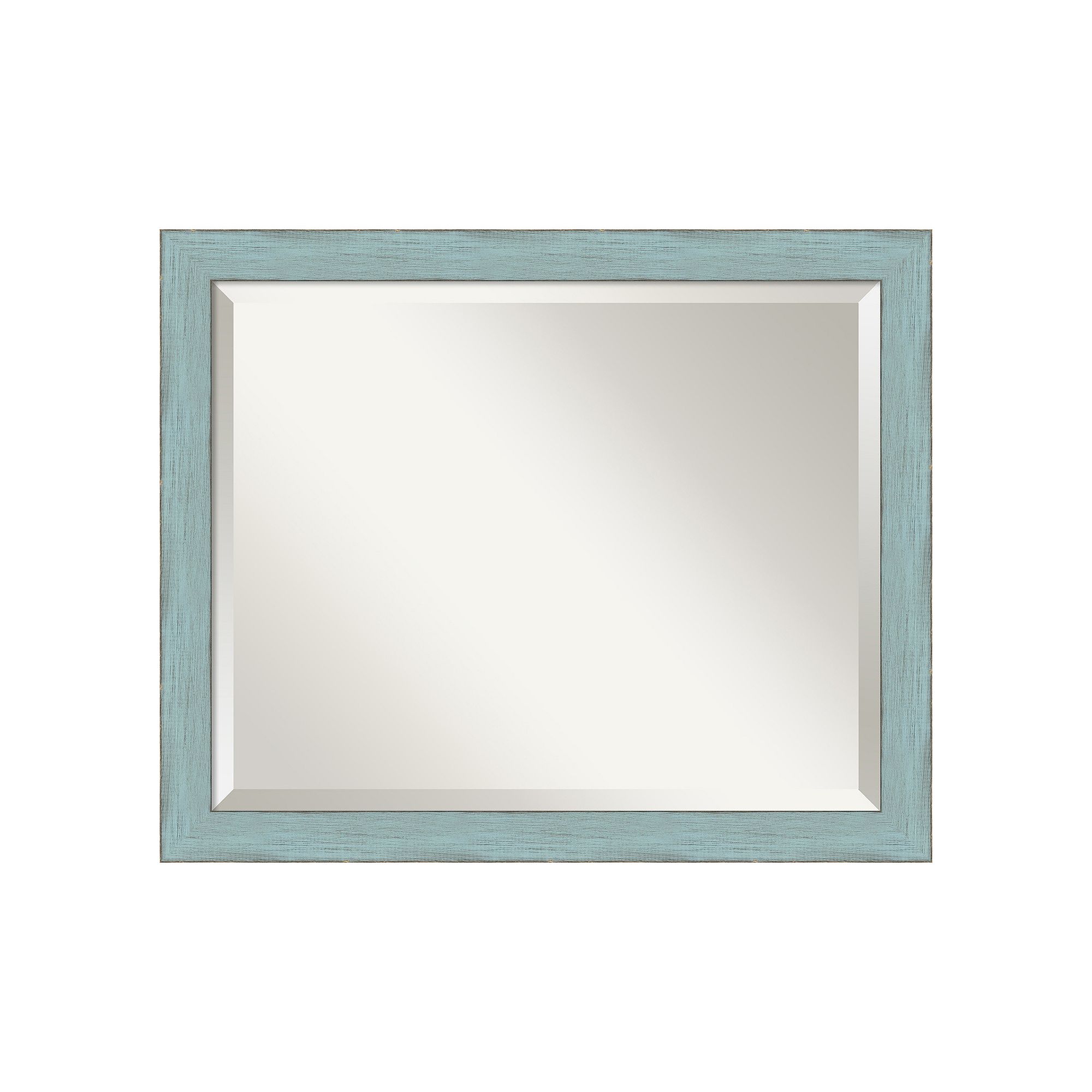 Rustic Beveled Wall Mirror, Blue