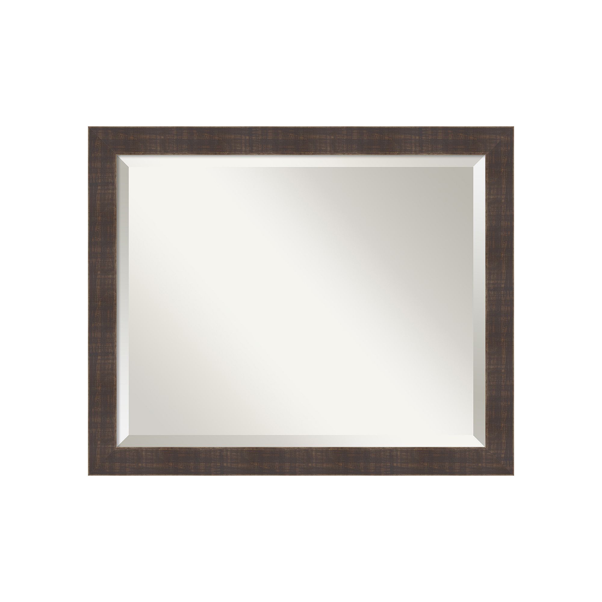 Rustic Beveled Wall Mirror, Whiskey Brown