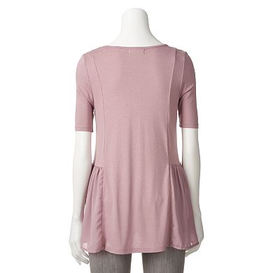Juniors' About A Girl Chiffon Peplum Top