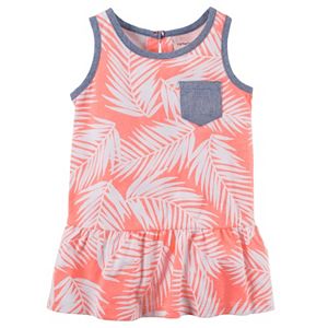 Girls 4-8 Carter's Tropical Chambray Pocket Peplum Tank