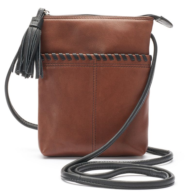 ili Leather Two-Tone Mini Crossbody Bag