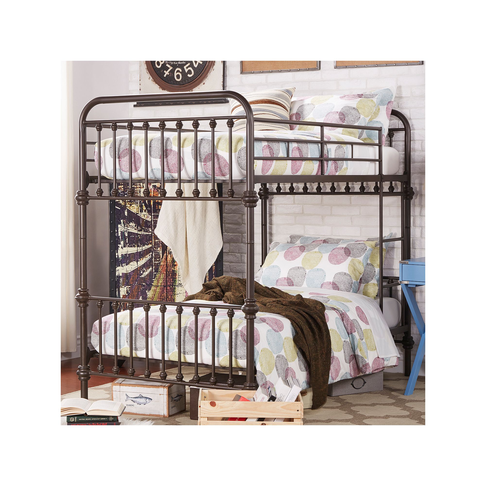 HomeVance Alaina Bunk Bed, Bronzed Black