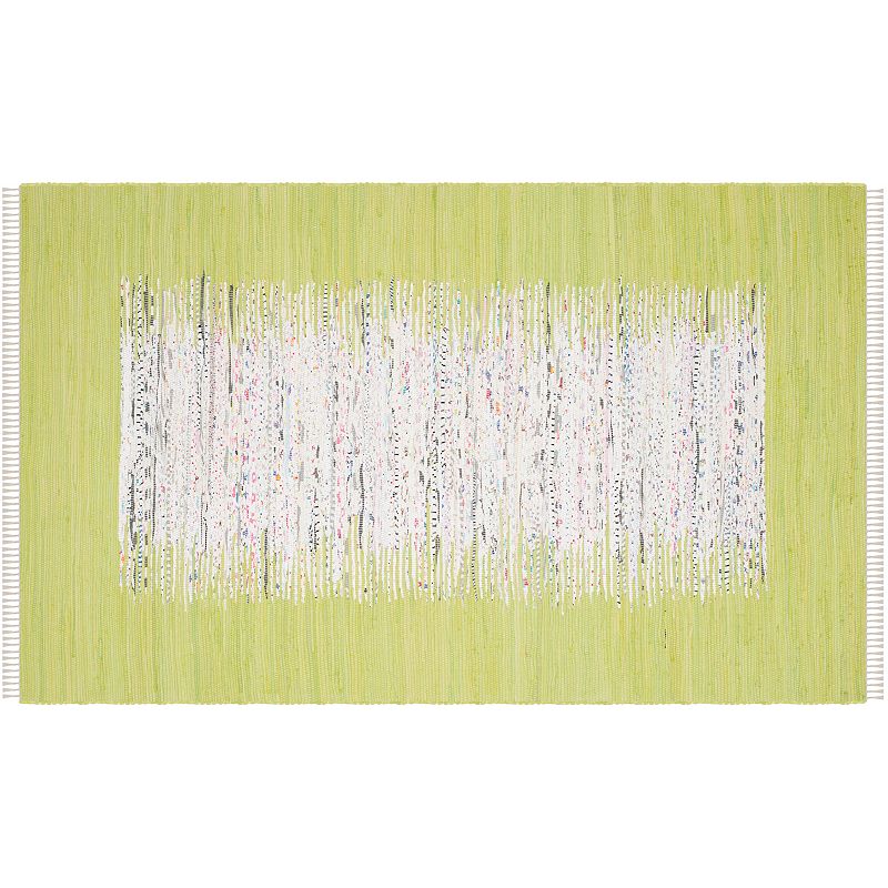 Safavieh Montauk Linden Abstract Handcrafted Flatweave Rug, Green, 6X9 Ft