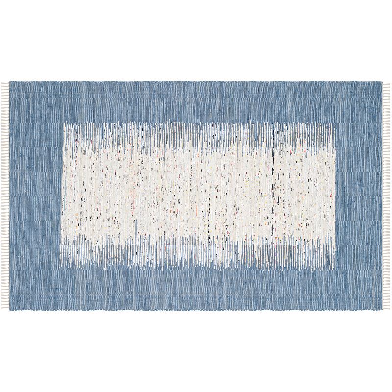 Safavieh Montauk Linden Abstract Handcrafted Flatweave Rug, Dark Blue, 6X9 