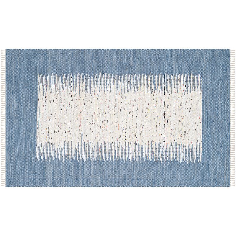 Safavieh Montauk Linden Abstract Handcrafted Flatweave Rug, Dark Blue, 6X9 Ft