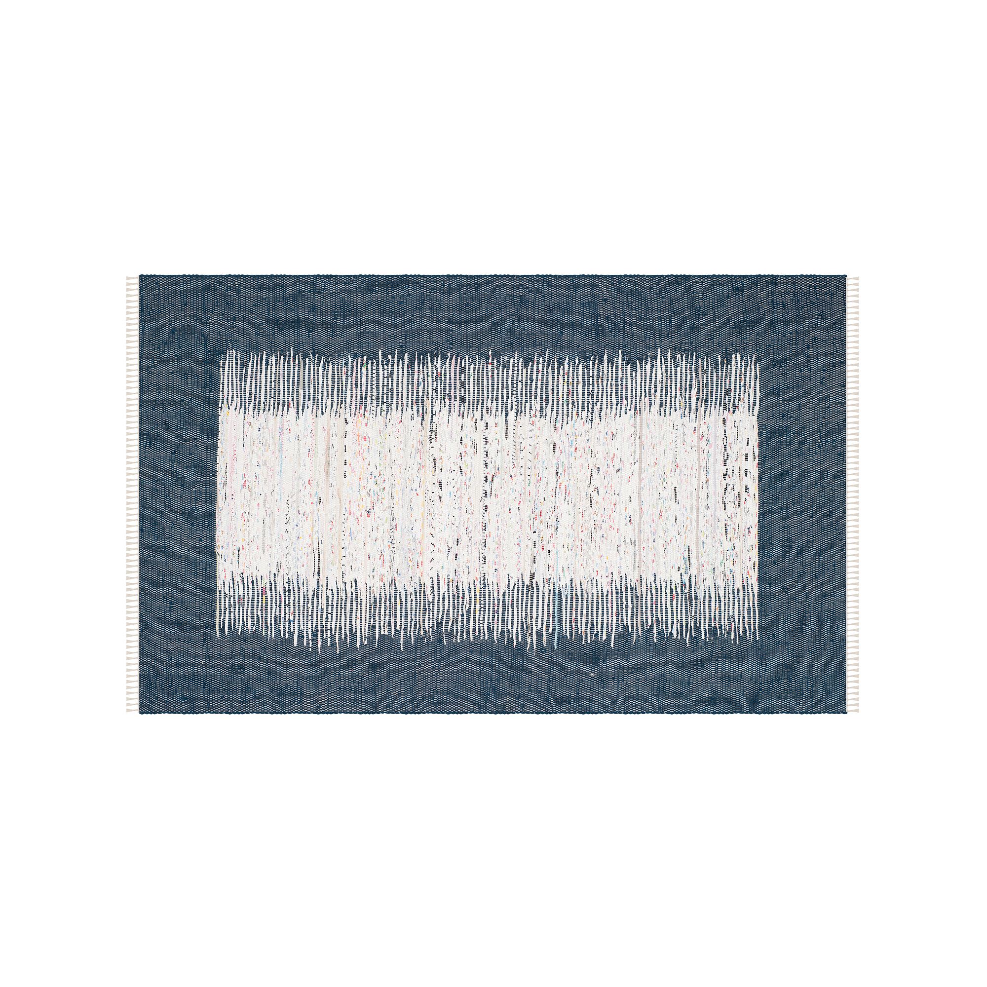 Safavieh Montauk Linden Abstract Handcrafted Flatweave Rug, Ivory Navy