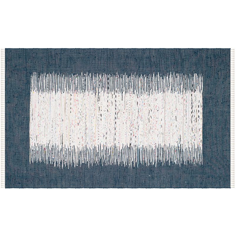 Safavieh Montauk Linden Abstract Handcrafted Flatweave Rug, Blue, 2X9 Ft