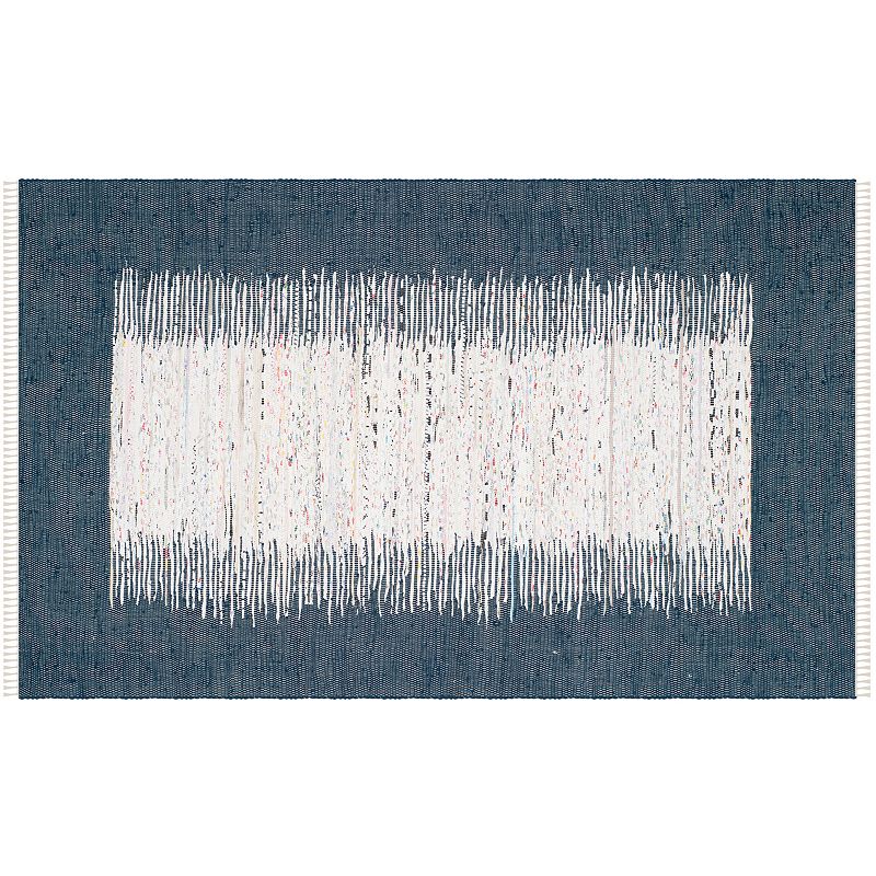 Safavieh Montauk Linden Abstract Handcrafted Flatweave Rug, Blue, 6X9 Ft