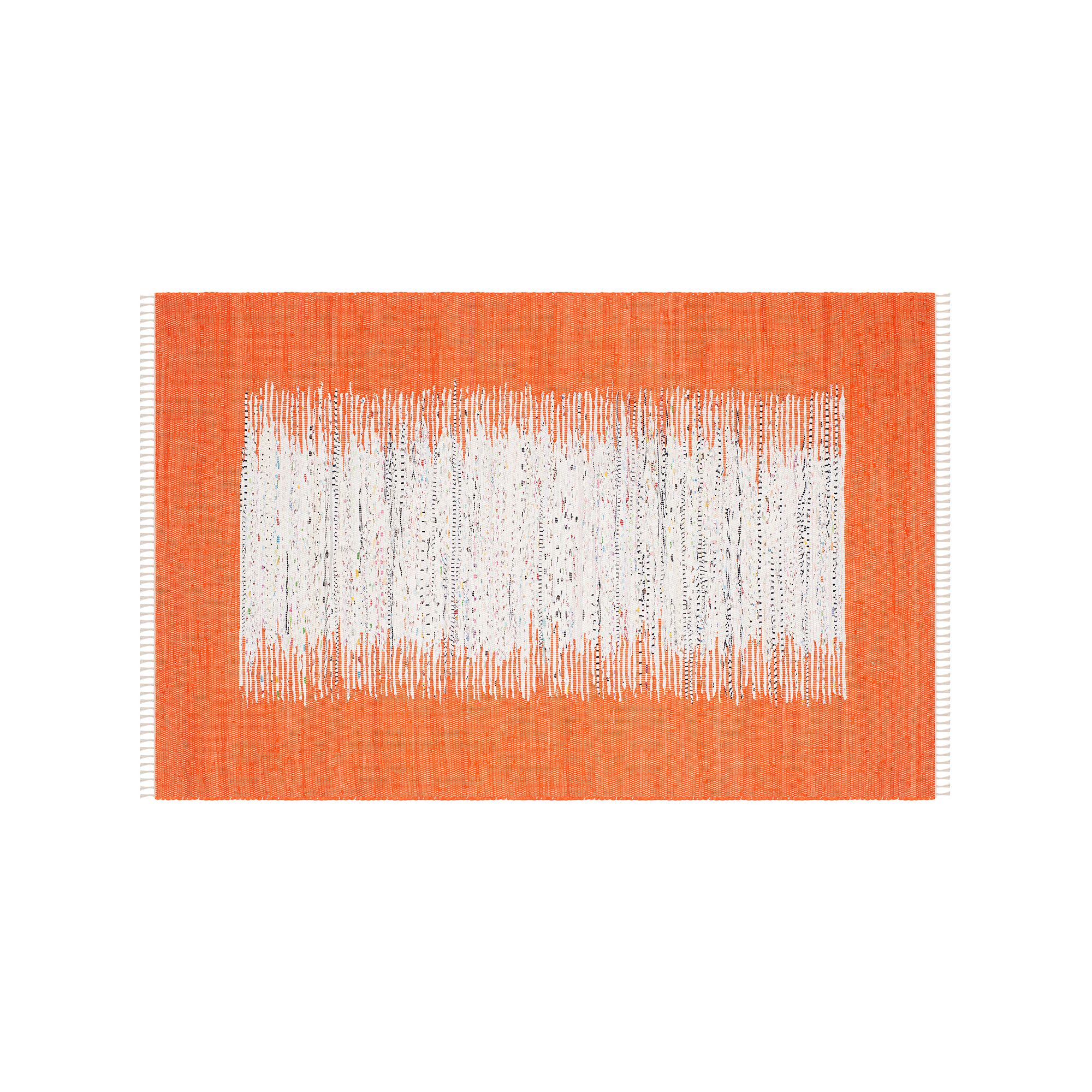 Safavieh Montauk Linden Abstract Handcrafted Flatweave Rug, Ivory Orange