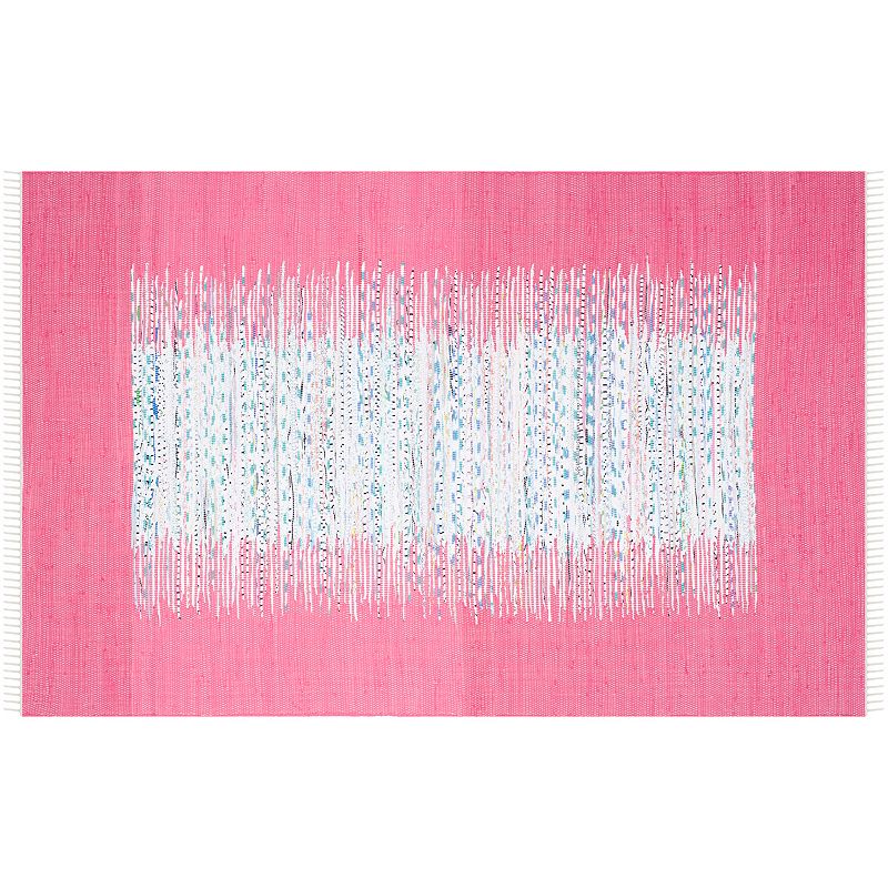 Safavieh Montauk Linden Abstract Handcrafted Flatweave Rug, Pink, 6X9 Ft