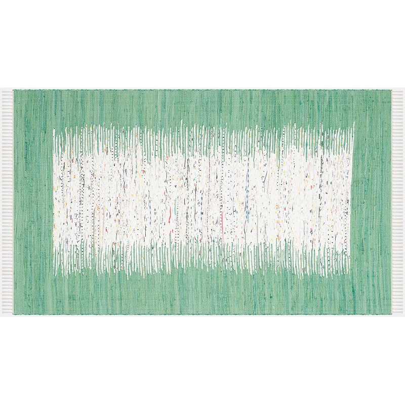 Safavieh Montauk Linden Abstract Handcrafted Flatweave Rug, Green, 2X9 Ft