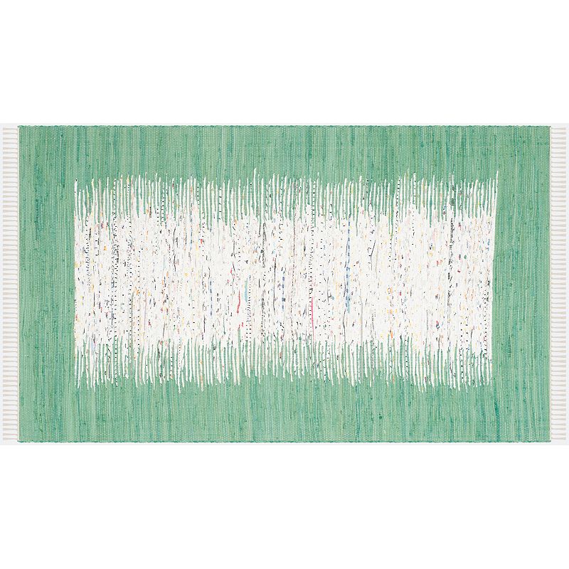 Safavieh Montauk Linden Abstract Handcrafted Flatweave Rug, Green, 6X9 Ft