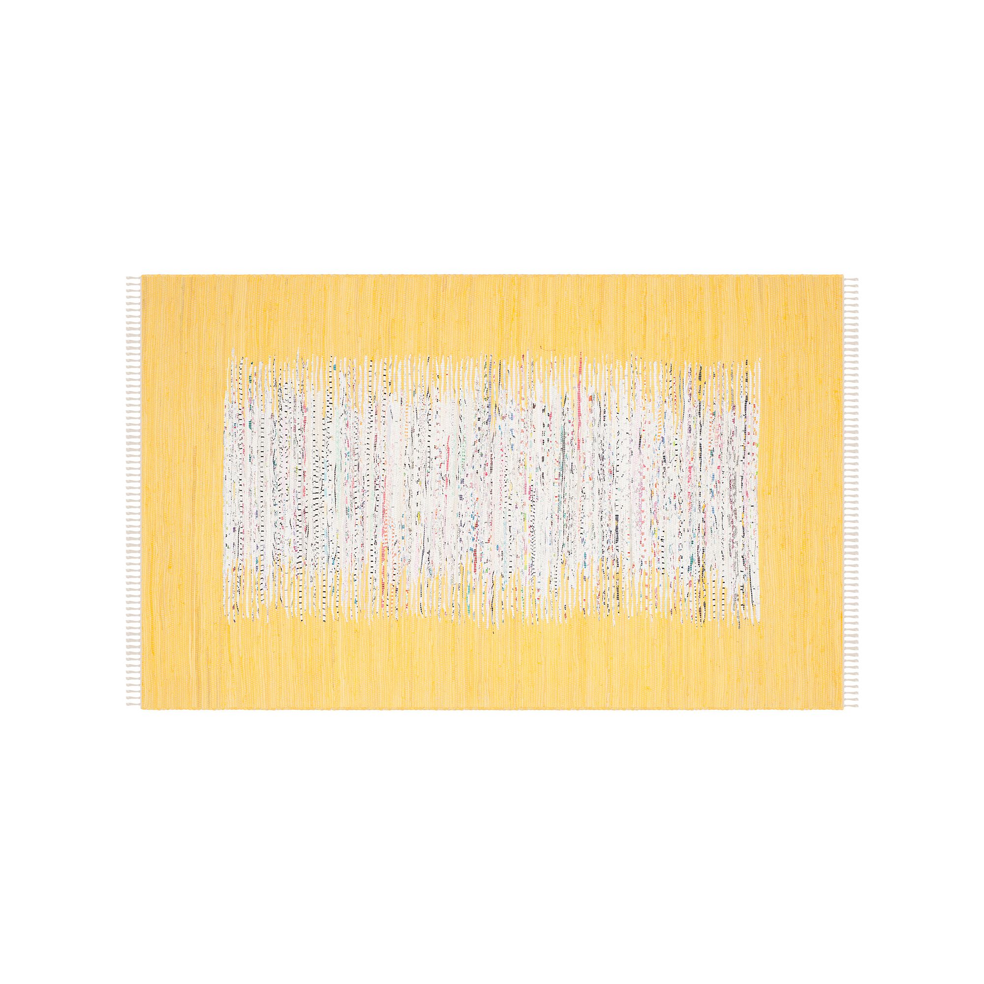 Safavieh Montauk Linden Abstract Handcrafted Flatweave Rug, Ivory Yellow