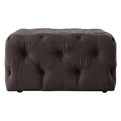 HomeVance Vanderbilt Button Tufted Rectangular Cocktail Ottoman