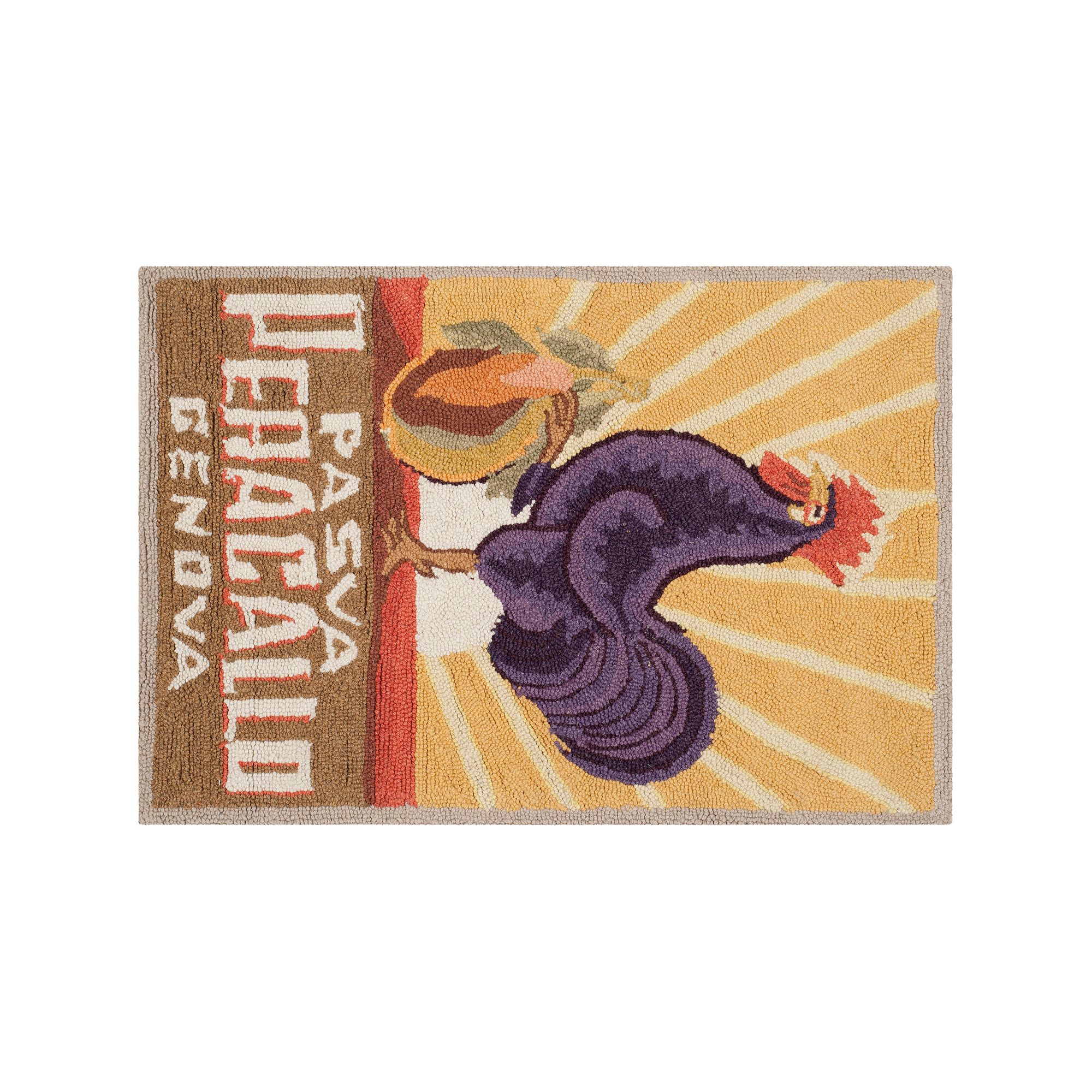 Safavieh Chelsea Rooster Hand Hooked Wool Rug - 18 x 26, Brown