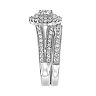 Simply Vera Vera Wang 14k White Gold 1 1/2 Carat T.W. Certified Diamond Double Halo Engagement Ring Set 