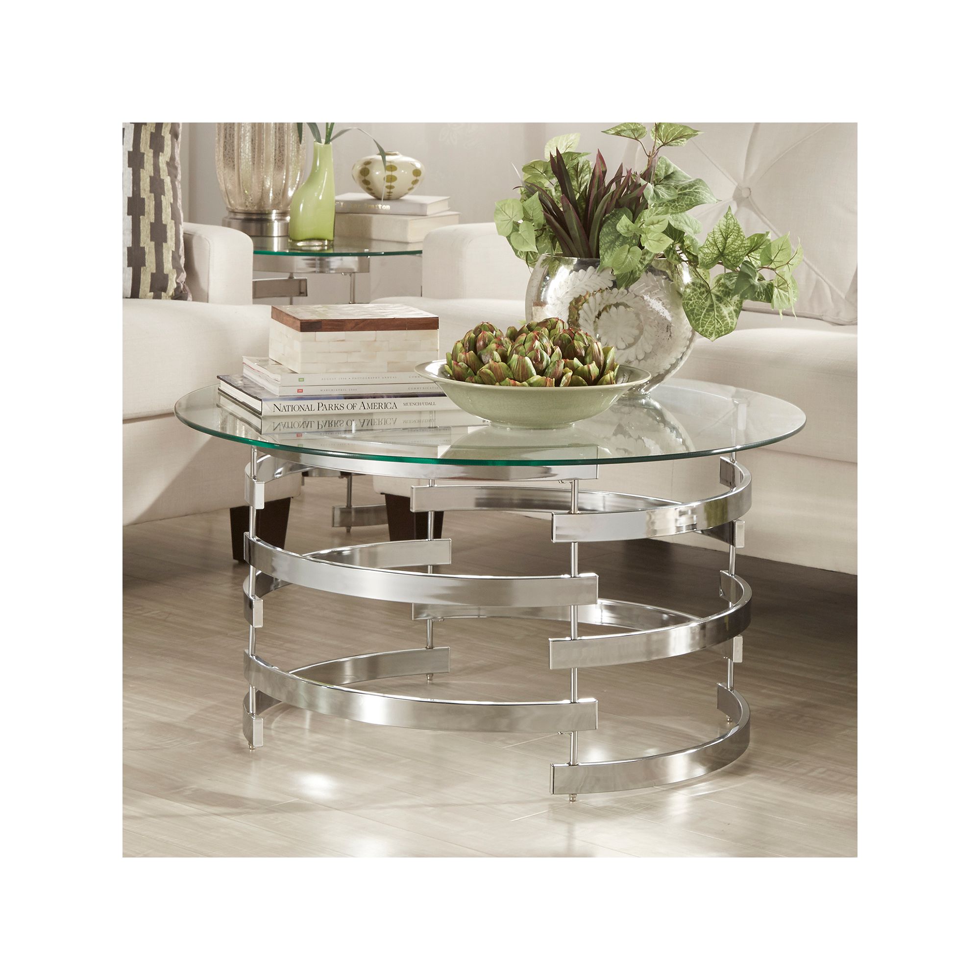 HomeVance Kaden Open Base Coffee Table, Grey