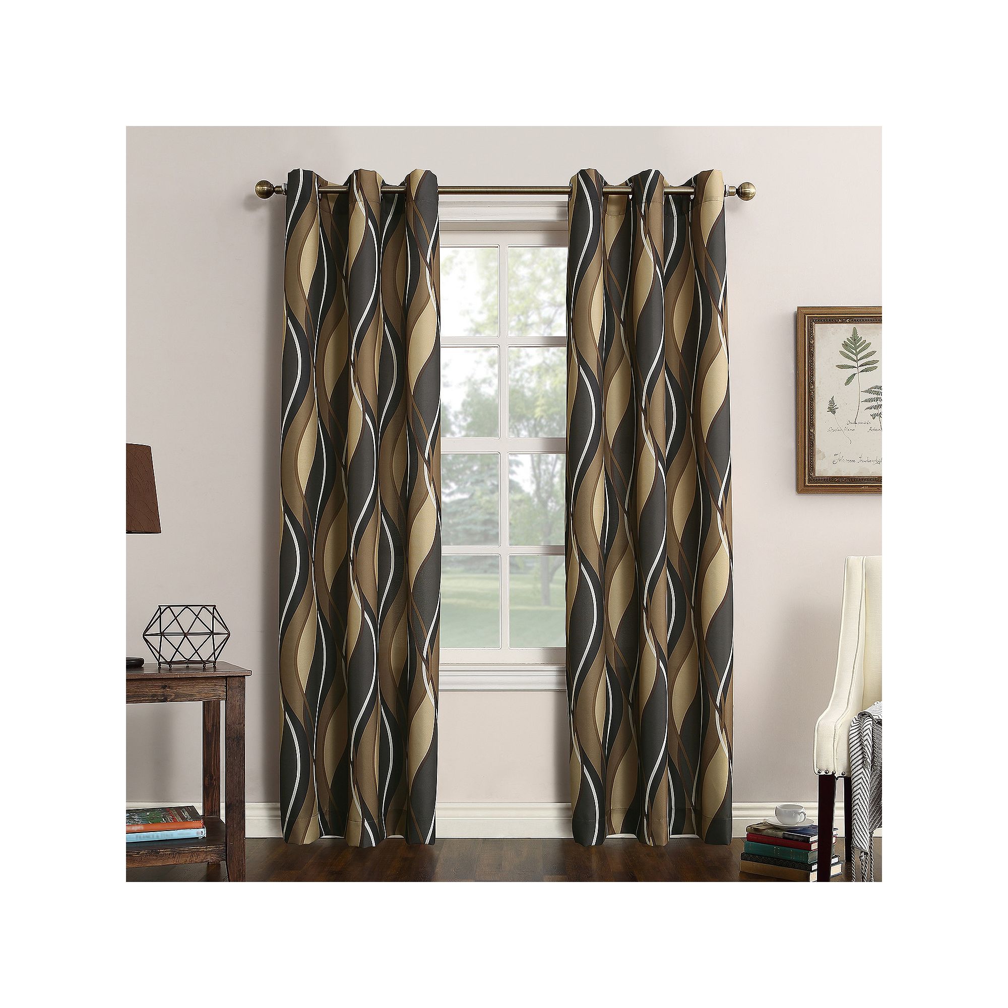 No. 918 1-Panel Intersect Window Curtain, Grey