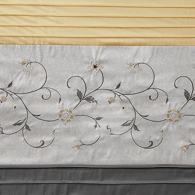 Madison Park Belle Faux Silk Embroidered Floral Shower Curtain